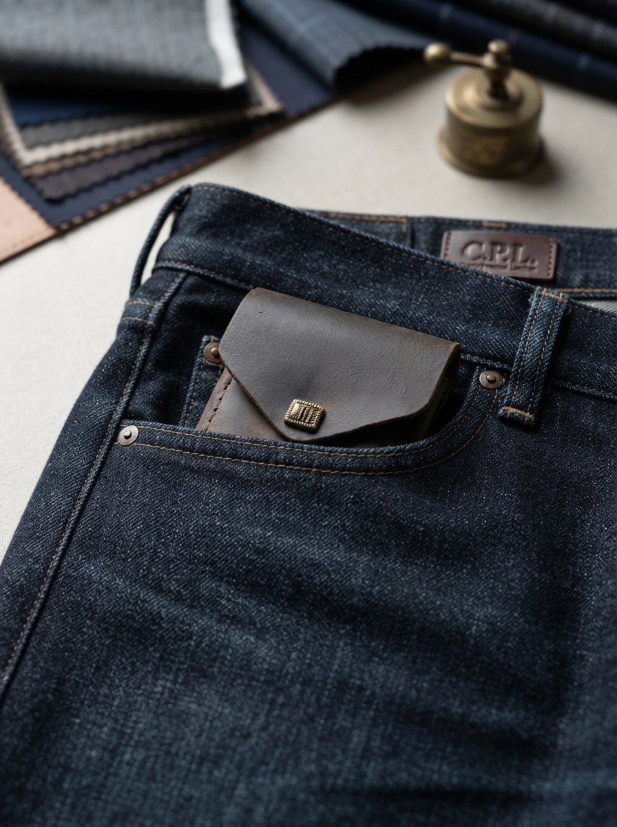 Wallet slipped into a denim pocket